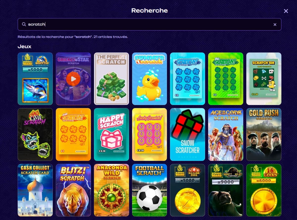 Mini jeux X3Bet Casino