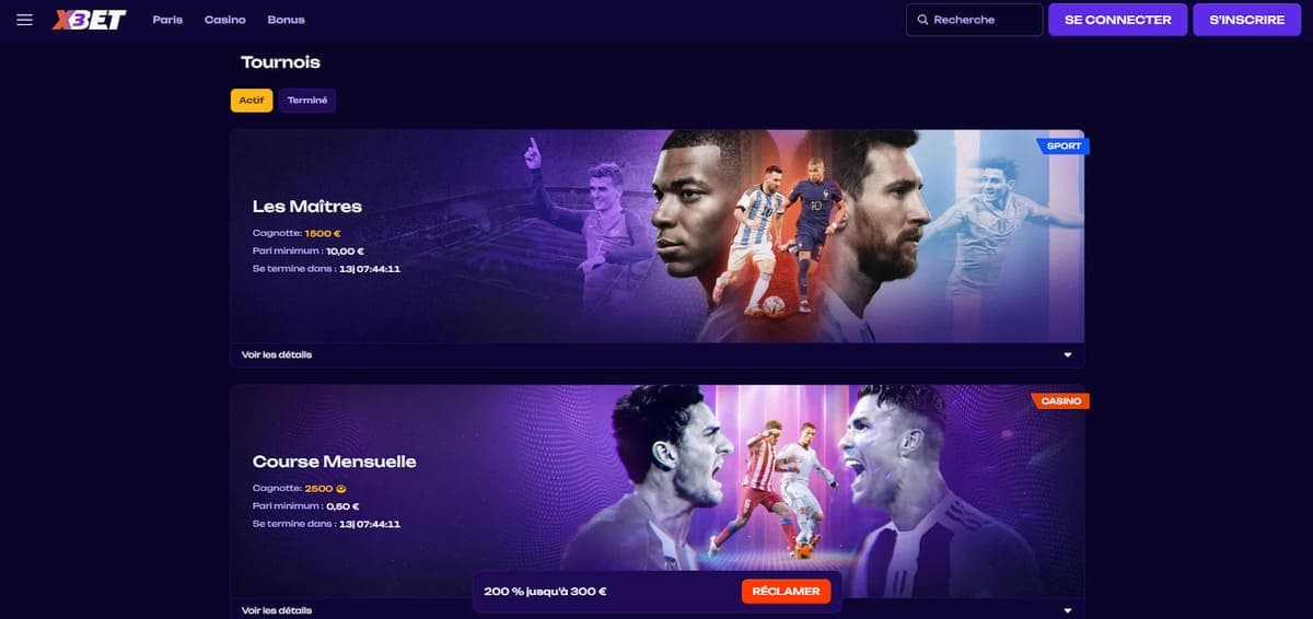 Tournois X3Bet Casino