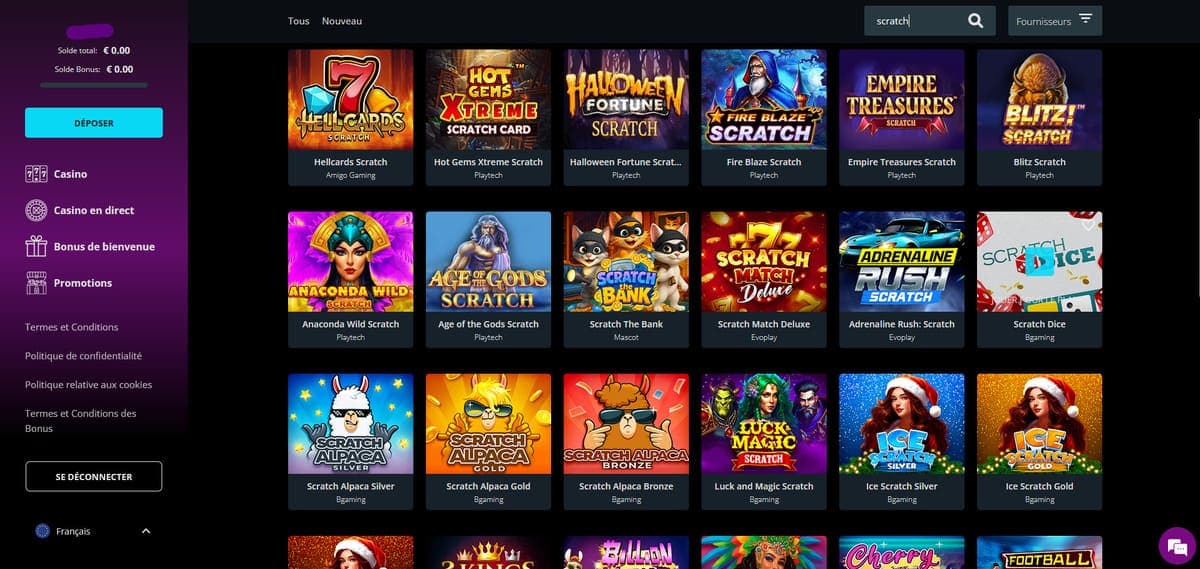 Autres jeux X7 Casino