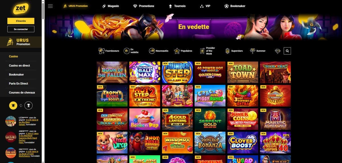 Rouleaux Zet Casino