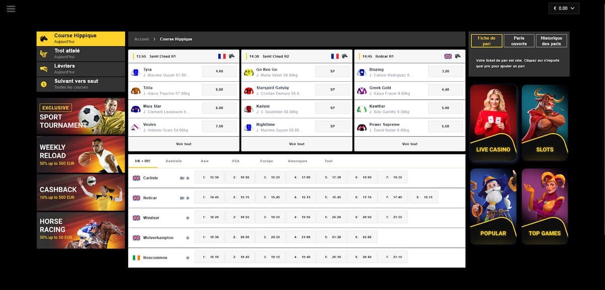 Turfs et lévriers Zet Casino