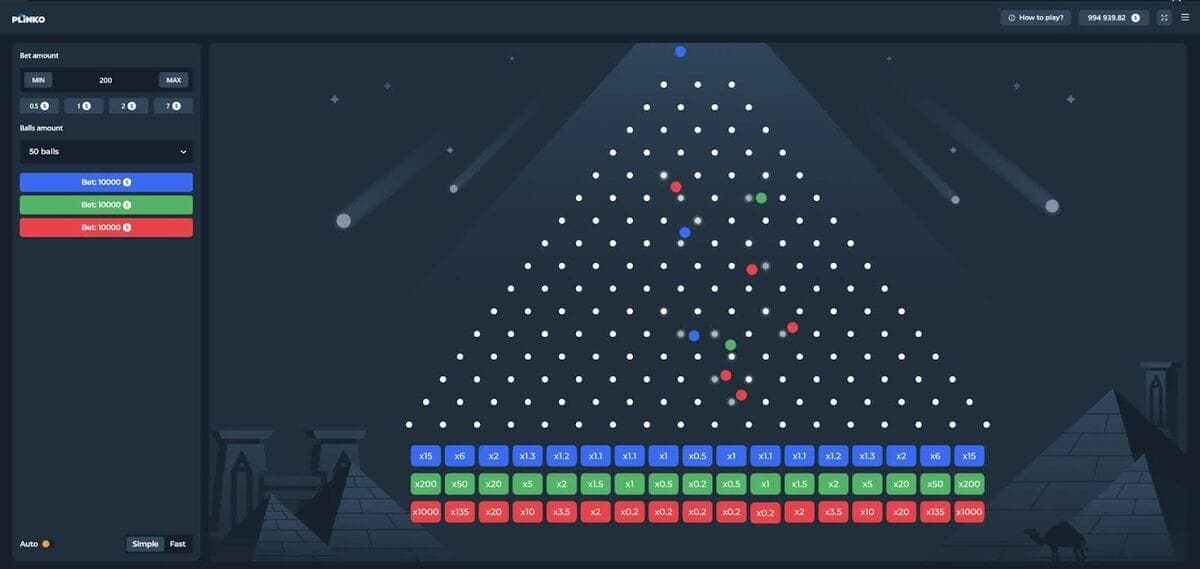 Gains rapides Plinko 1000 Jeu