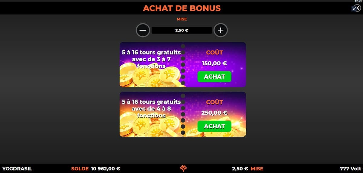 Achat bonus 777 volt Gigablox Jeu
