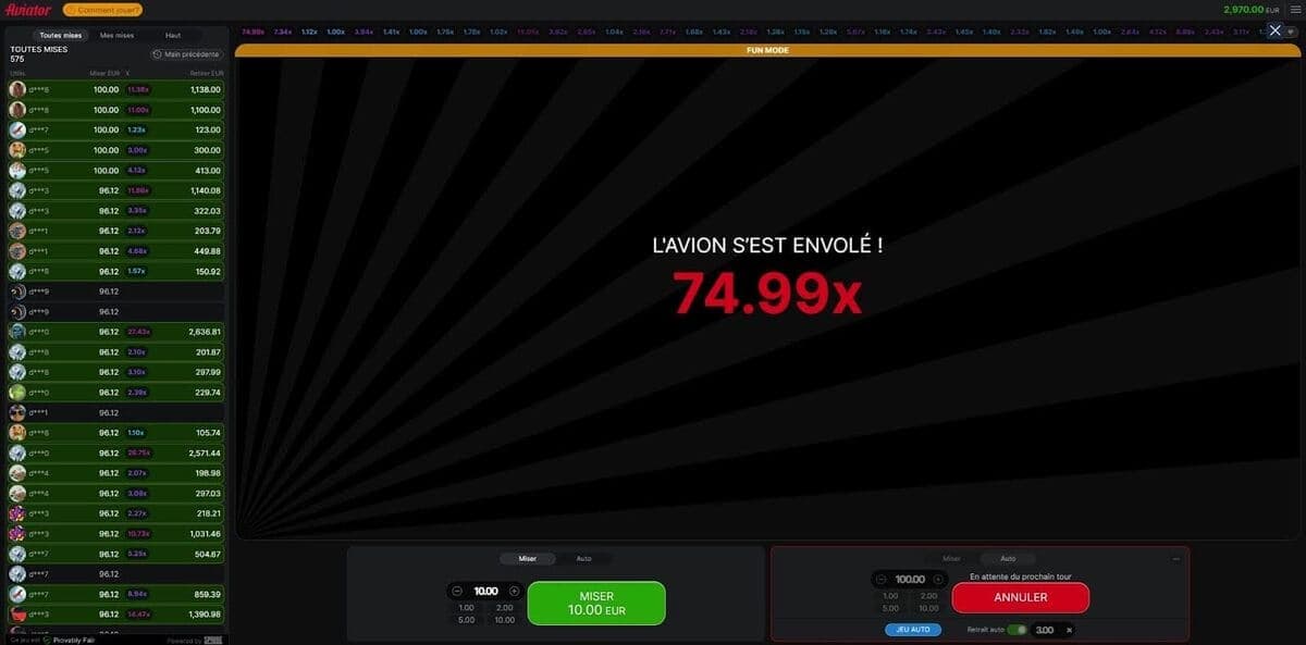 stratégies jeu Aviator