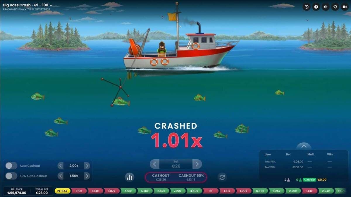 RTP et volatilité Big Bass Crash Jeu