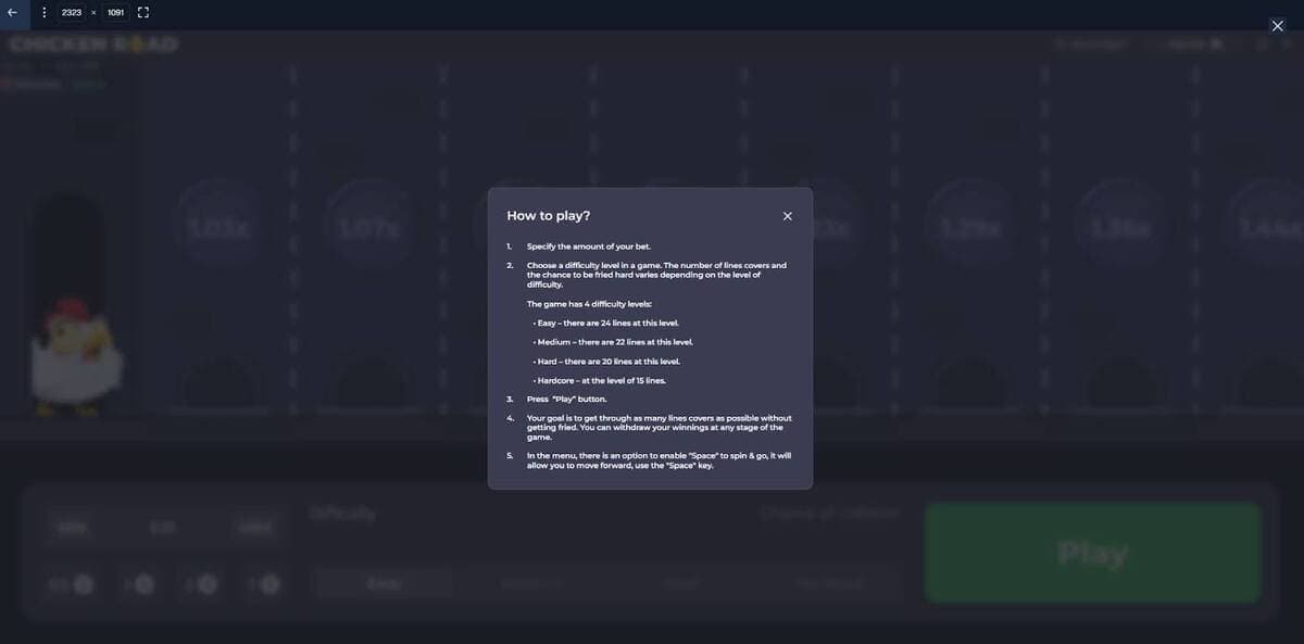 Comment jouer à Chicken Road Jeu