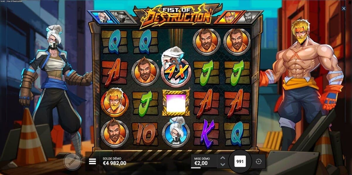 Lignes paiement Fist of Destruction Jeu