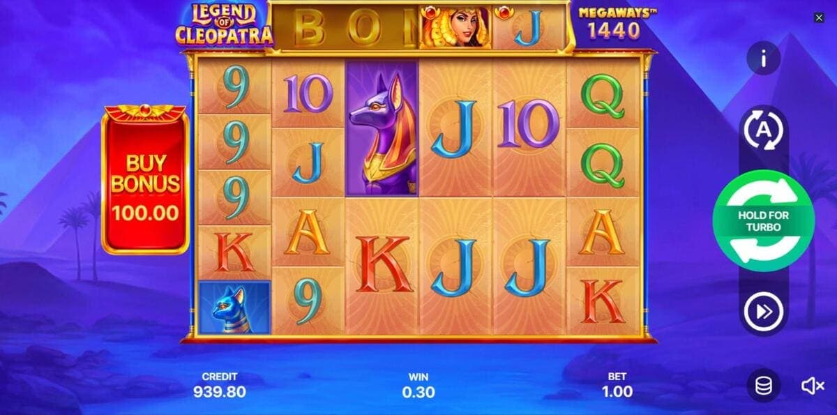 Caractéristiques Legend of Cleopatra Megaways Jeu