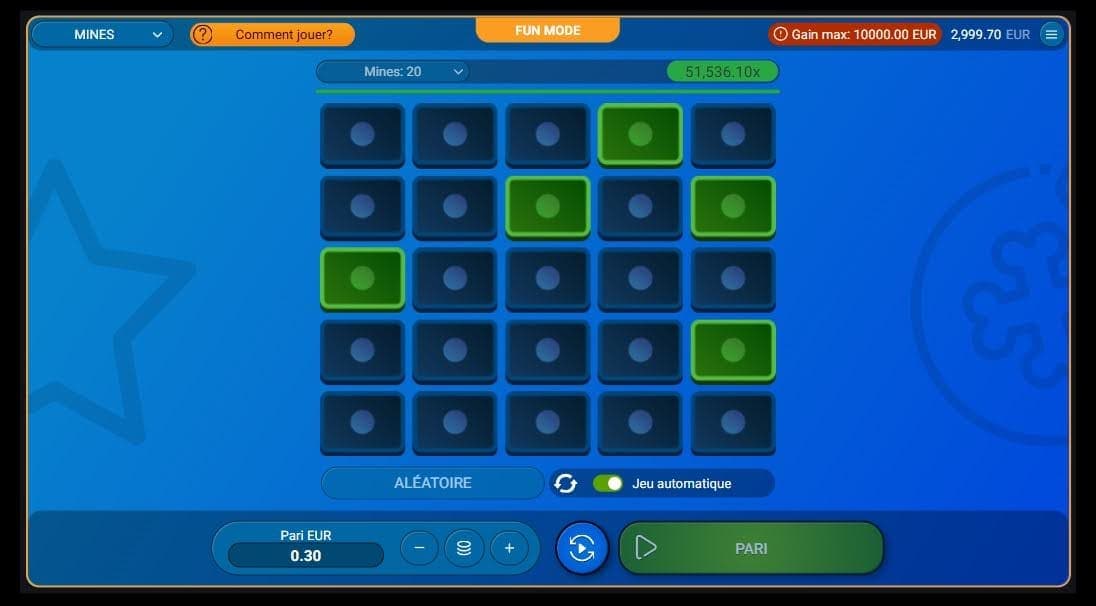 Jeu automatique Mines Spribe Jeu