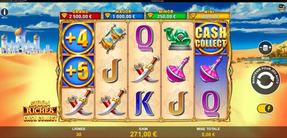 Présentation Sahara Riches Cash Collect Jeu