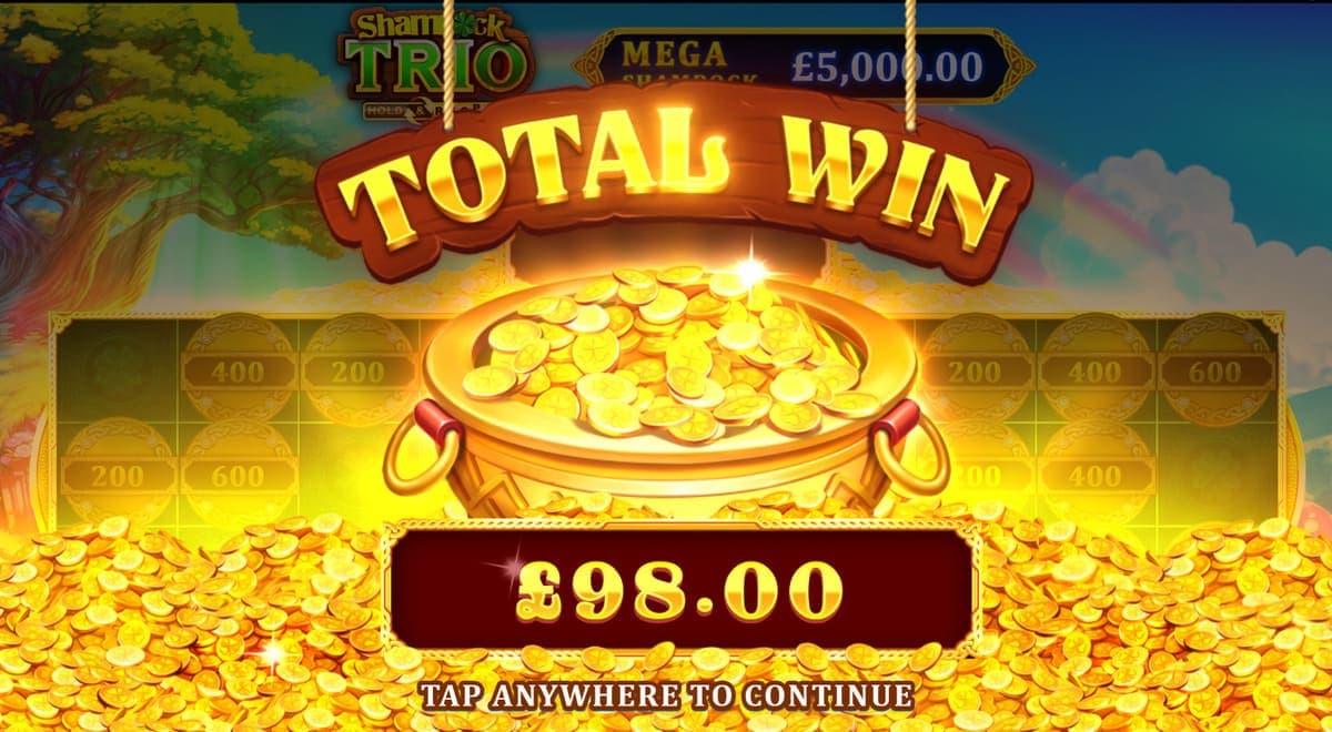 Total win - Shamrock Trio - Hold & Respin