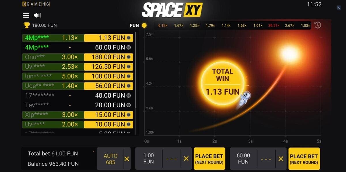 Hasard Space XY Jeu