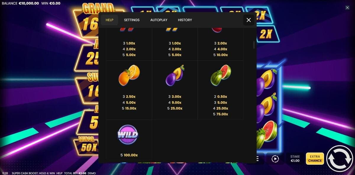 Symbols Super Cash Boost Hold and Win Jeu