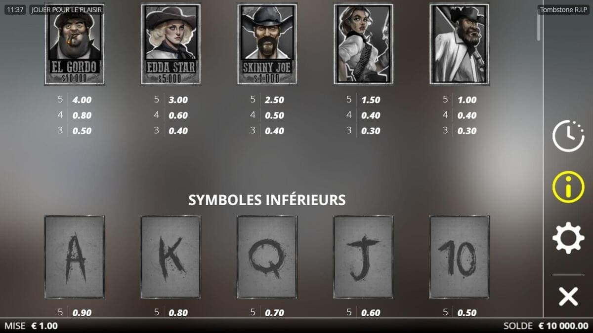Fonctionnalités Tombstone RIP Jeu