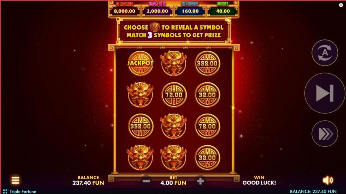 Symboles Triple Fortune Jeu