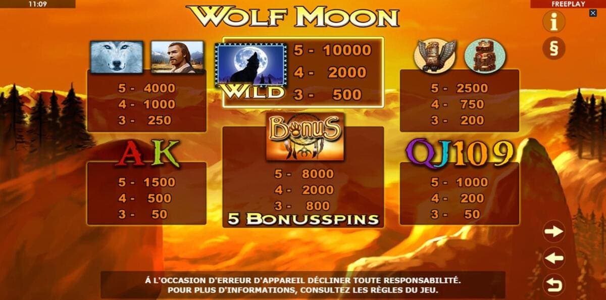 RTP Wolf Moon Jeu