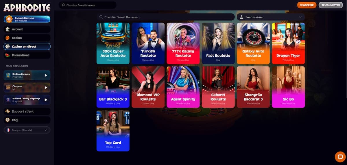 Casino en direct Aphrodite Casino