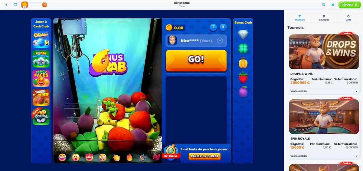 Bonus crab Cazimbo Casino