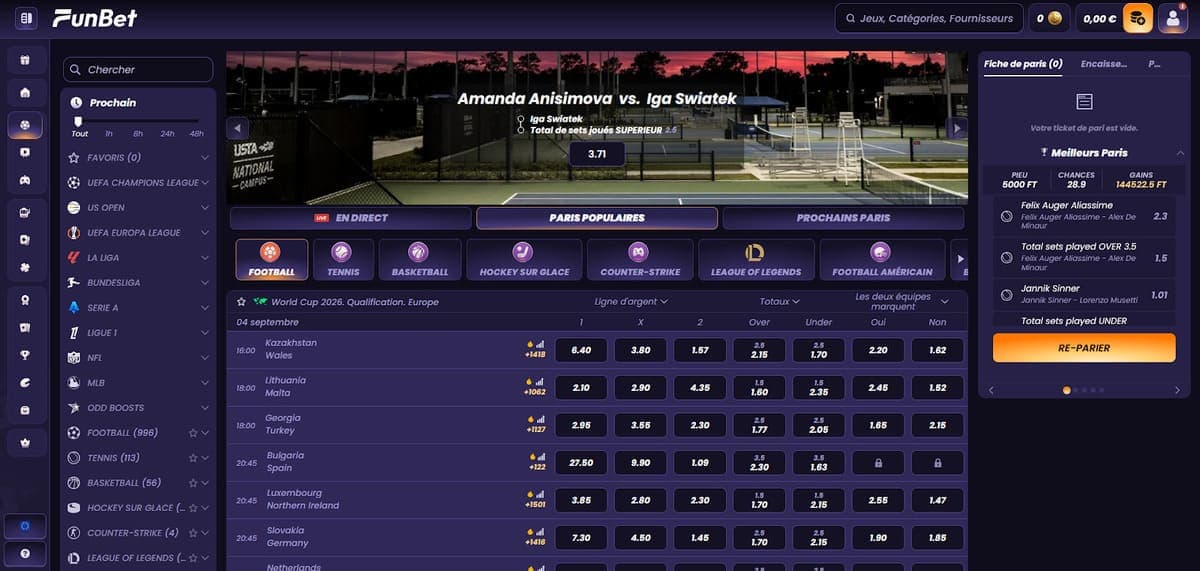Paris sportifs Funbet Casino