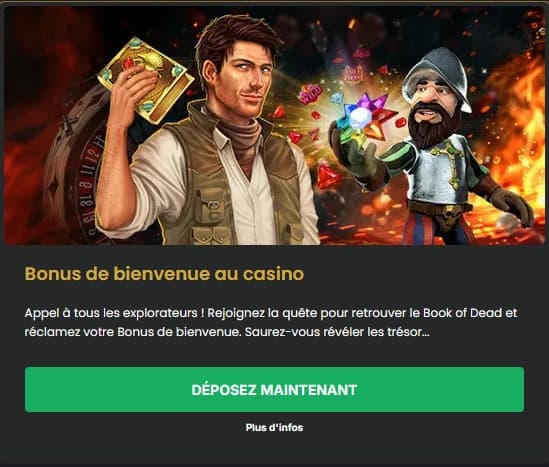 Bonus bienvenue GoldenPlay Casino