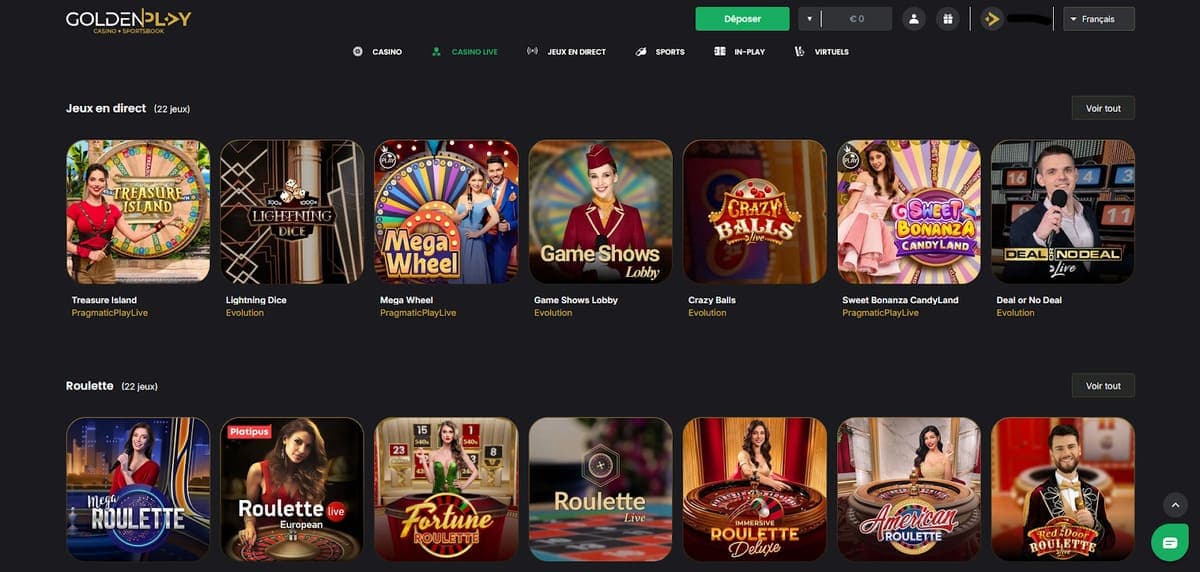Live Casino GoldenPlay Casino