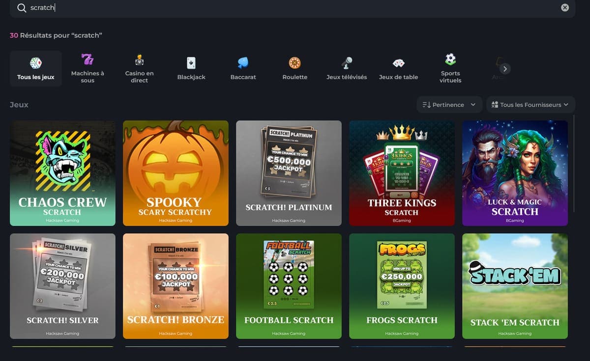 Cartes à gratter HunnyPlay Casino