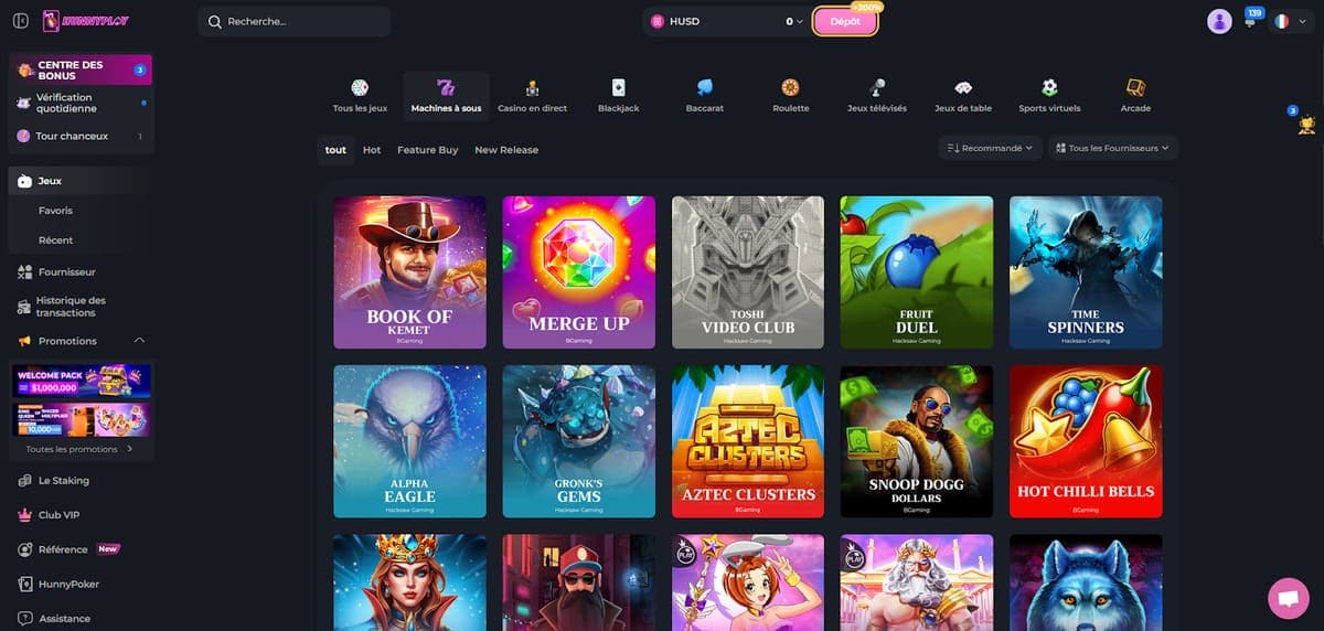 Machines à sous HunnyPlay Casino