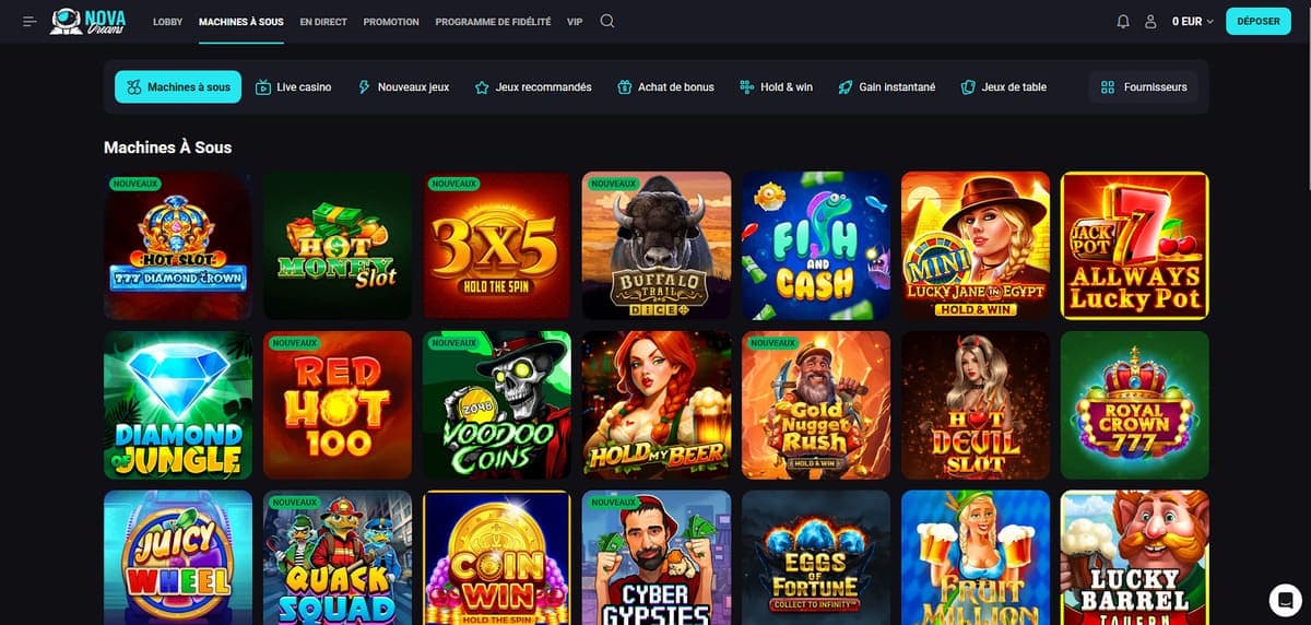 Machines à sous Nova Dreams Casino