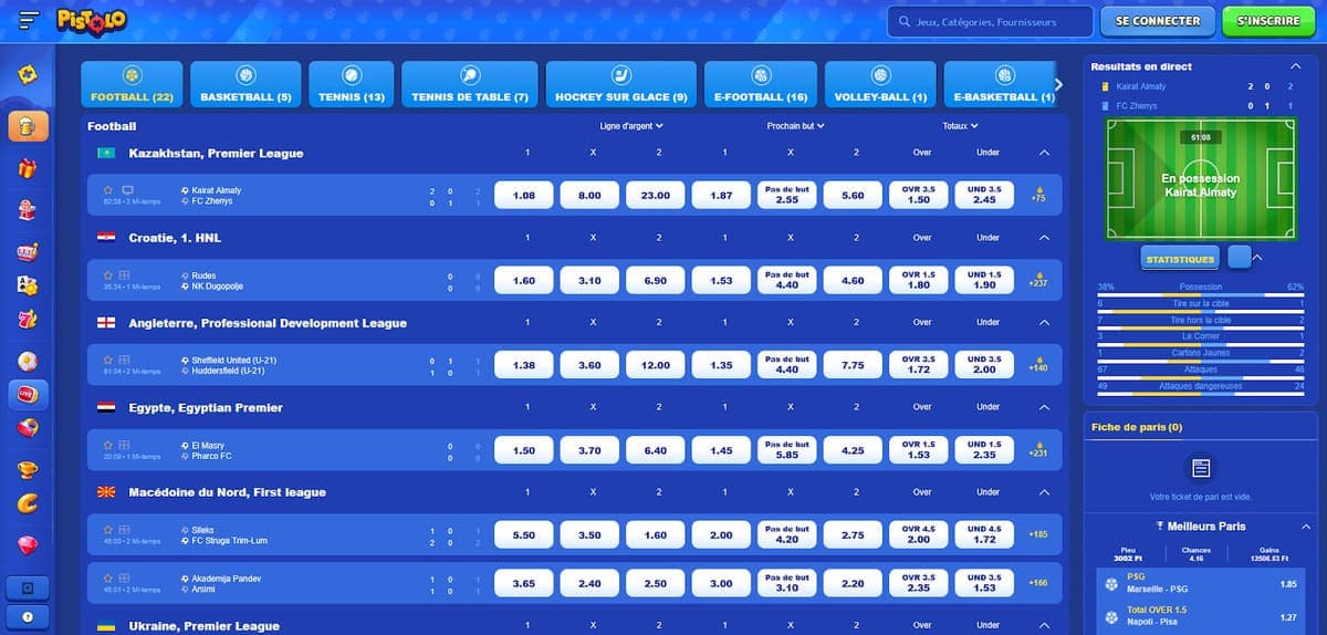 Paris en direct Pistolo Casino