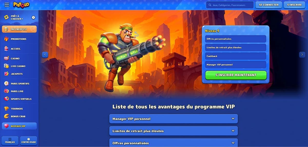 Programme VIP Pistolo Casino