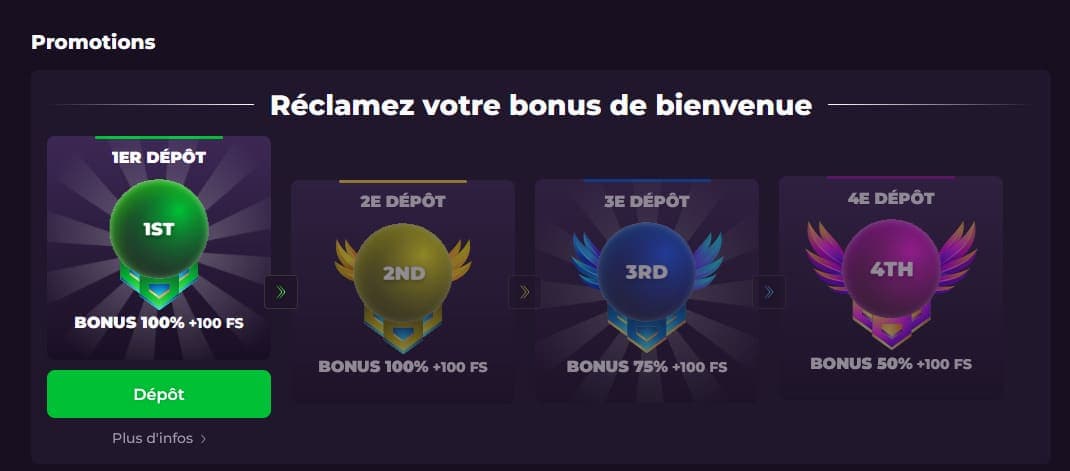 Bonus de bienvenue Rockstar Casino