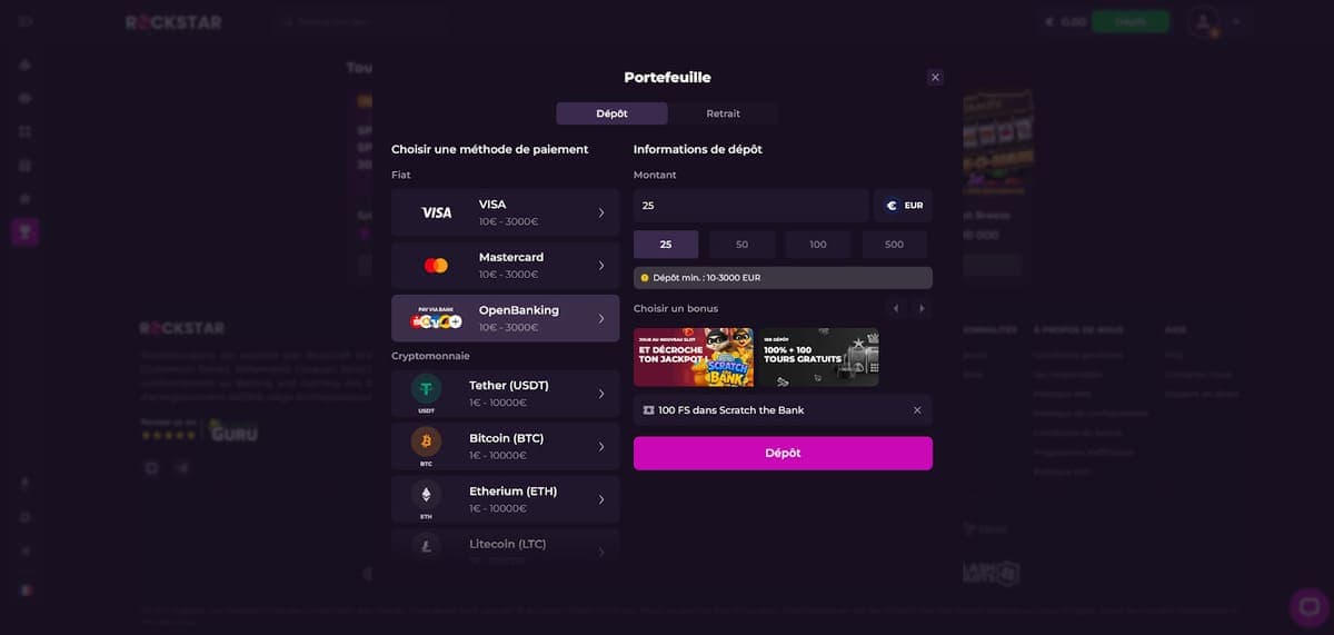 Dépôt Rockstar Casino