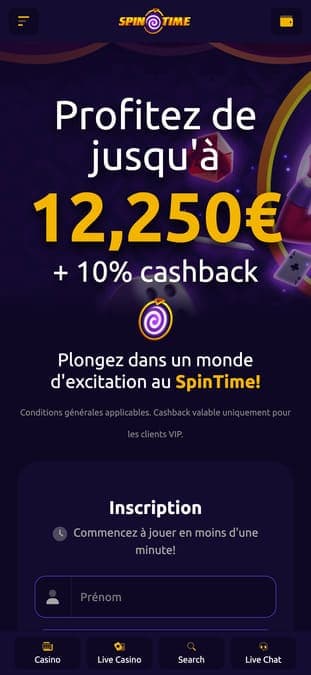 Spin Time Casino application Spin Time Casino application