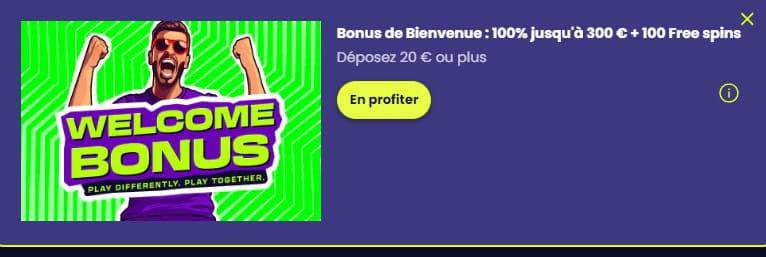 Bonus de bienvenue Casino Together