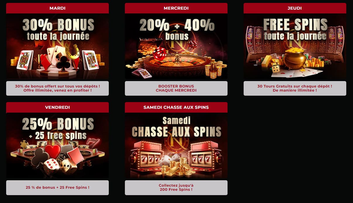 Bonus et Promotions Nevada Win casino