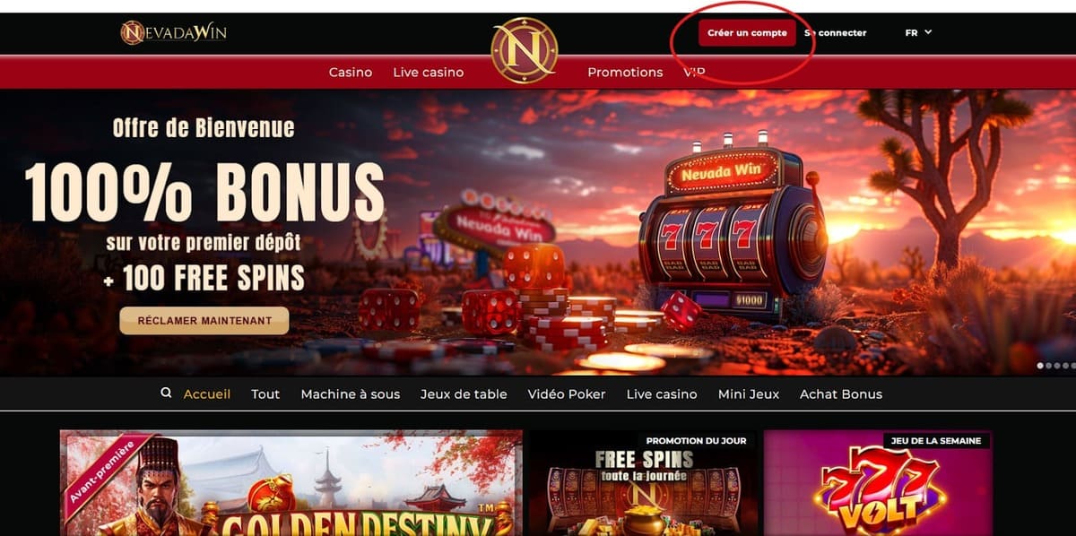 Choix du Bonus Nevada Win