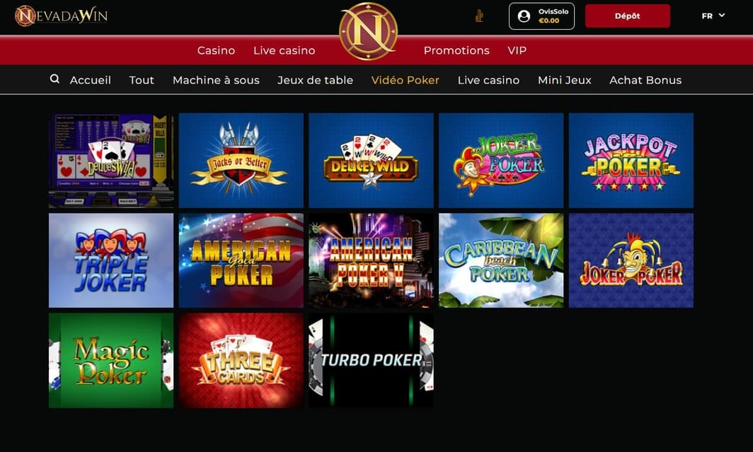 Vidéo Poker Nevada Win casino