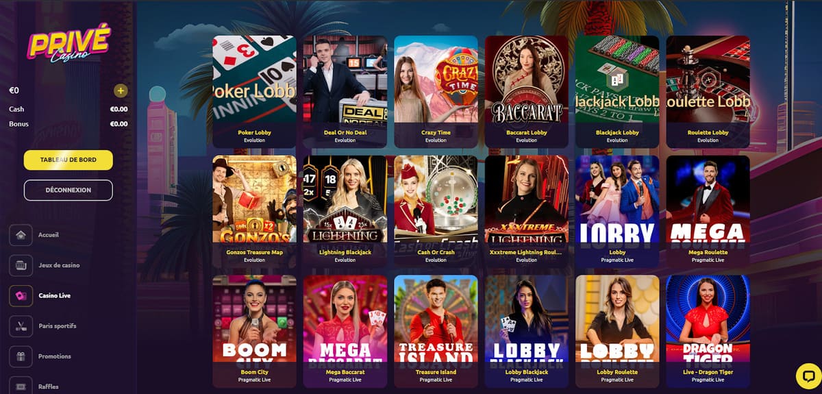 Live Casino Casino privé